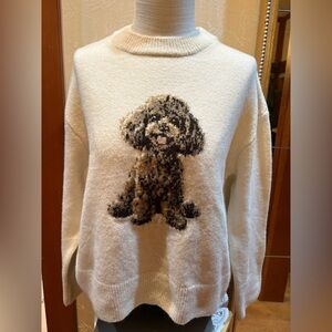 Maeve Anthropologie Crew-Neck Dog 🐶 Icon Doodle Pullover Sweater